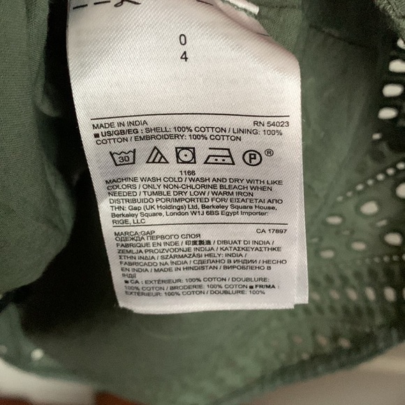 Gap Sleeveless Yoked Eyelet Fit and Flare Dress - Cool Olive - Picture 10 of 15